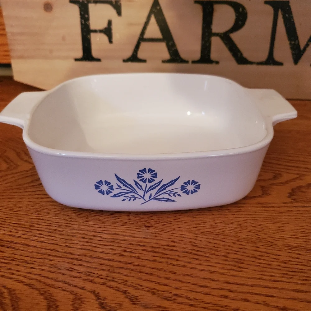 Vintage Corningware Square Blue Cornflower Dish w/o Lid